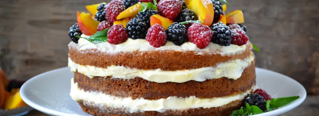 Naked cake de frutas vermelhas